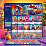 daweb DALL·E 2024 08 28 09.23.40 A vibrant and user friendly online store interface with a super realistic style. The design includes a grid layout showcasing a variety of products on